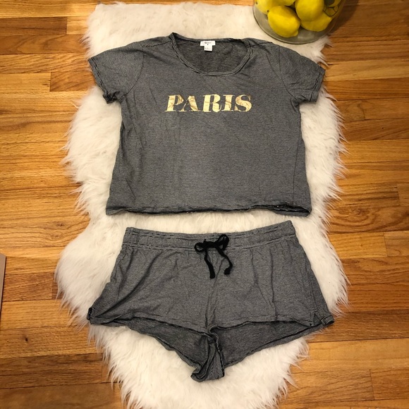 Forever 21 Other - Forever 21 “Paris” Pajama Set - Gold accent